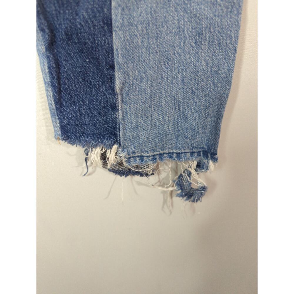 Frame Denim Nouveau Le Mix Jeans Colorblocked Distressed Cropped Size 26 - Picture 15 of 16
